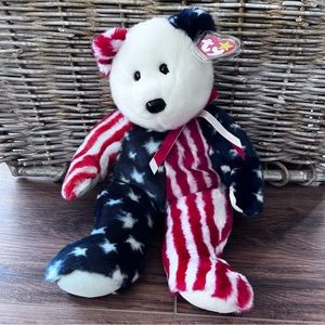 Ty beanie buddy Spangle 1999. American bear   Patriotic